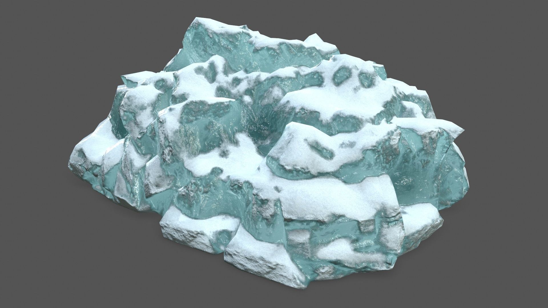 ice set 3 iceberg Low-poly 3D model_14