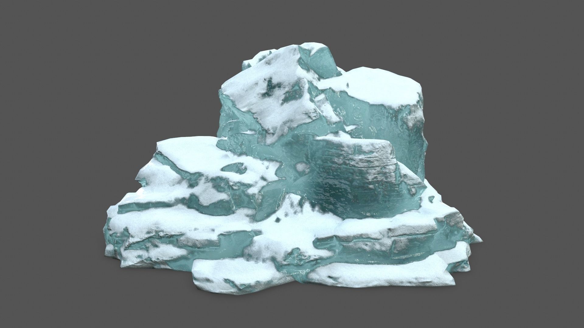 ice set 3 iceberg Low-poly 3D model_4