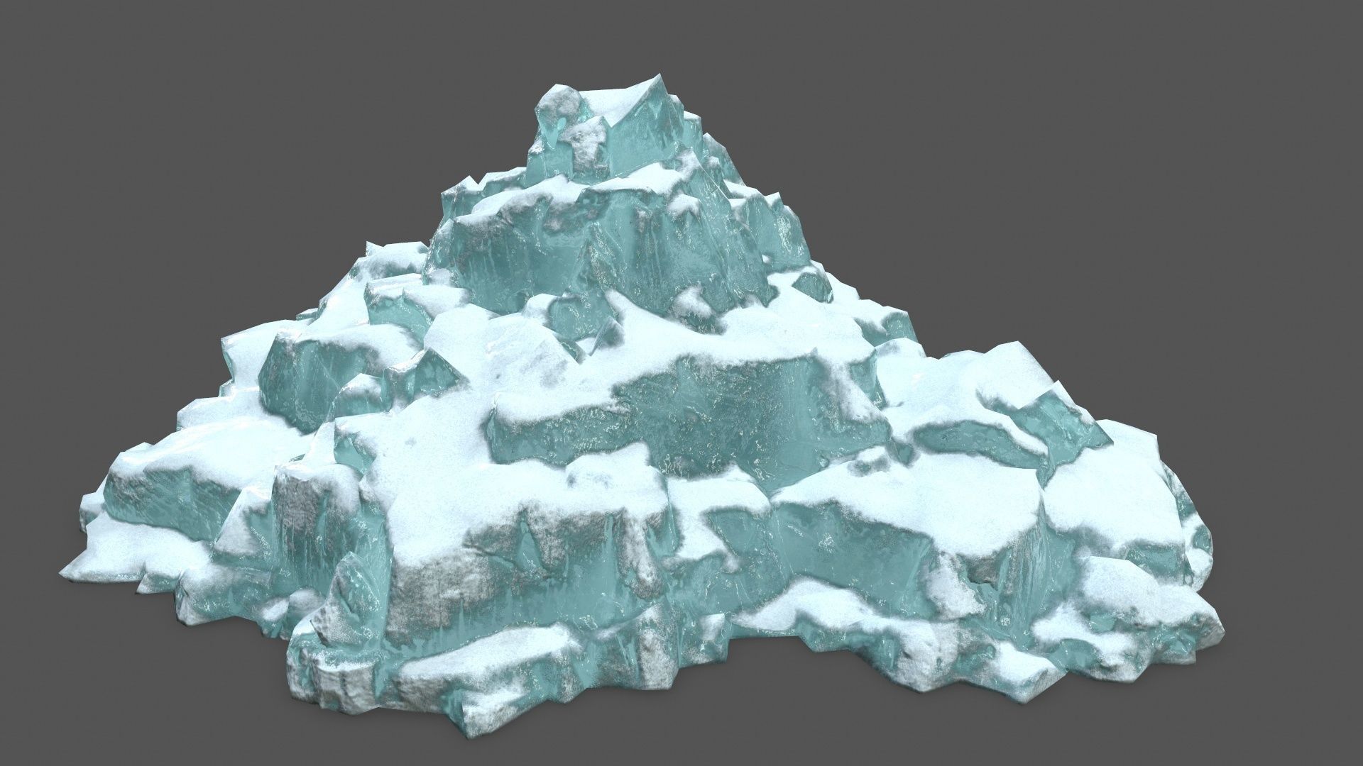 ice set 3 iceberg Low-poly 3D model_8