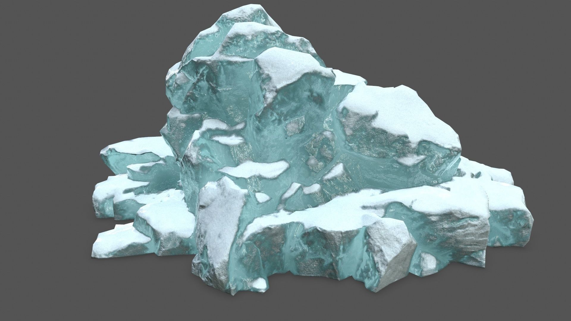ice set 3 iceberg Low-poly 3D model_27