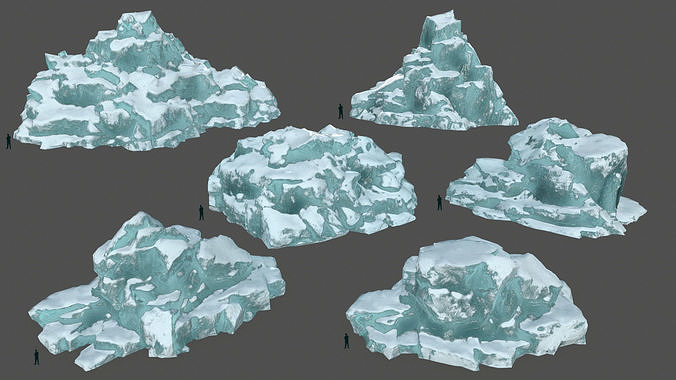 ice set 3 iceberg Low-poly 3D model