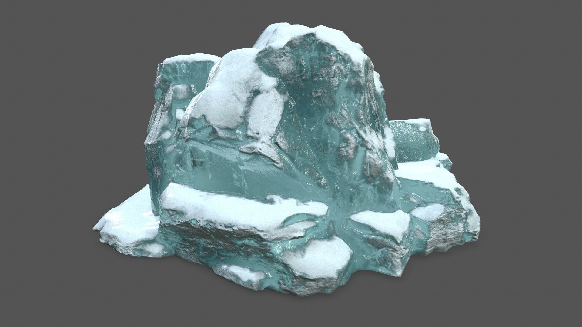 ice set 3 iceberg Low-poly 3D model_5