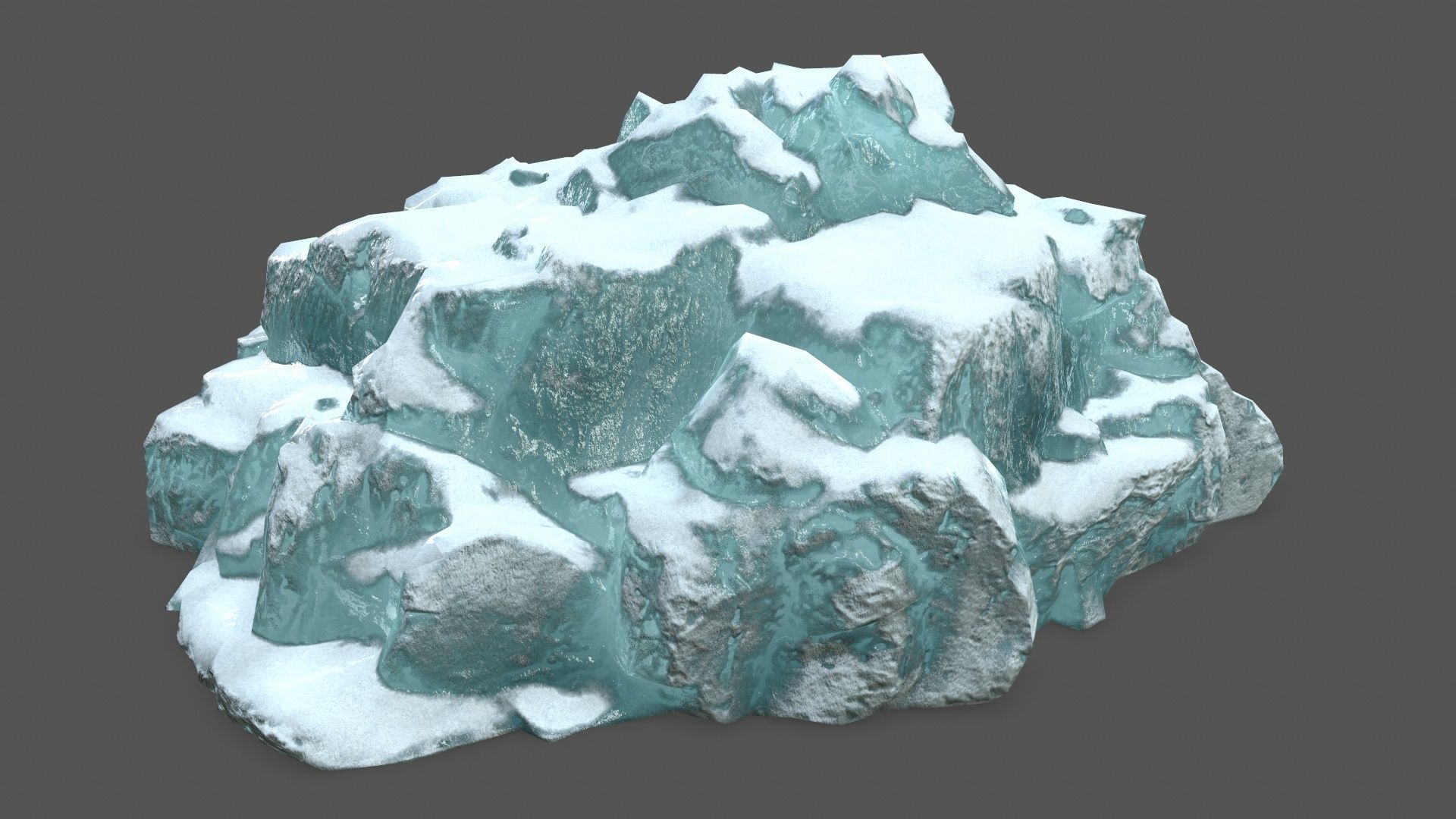 ice set 3 iceberg Low-poly 3D model_11