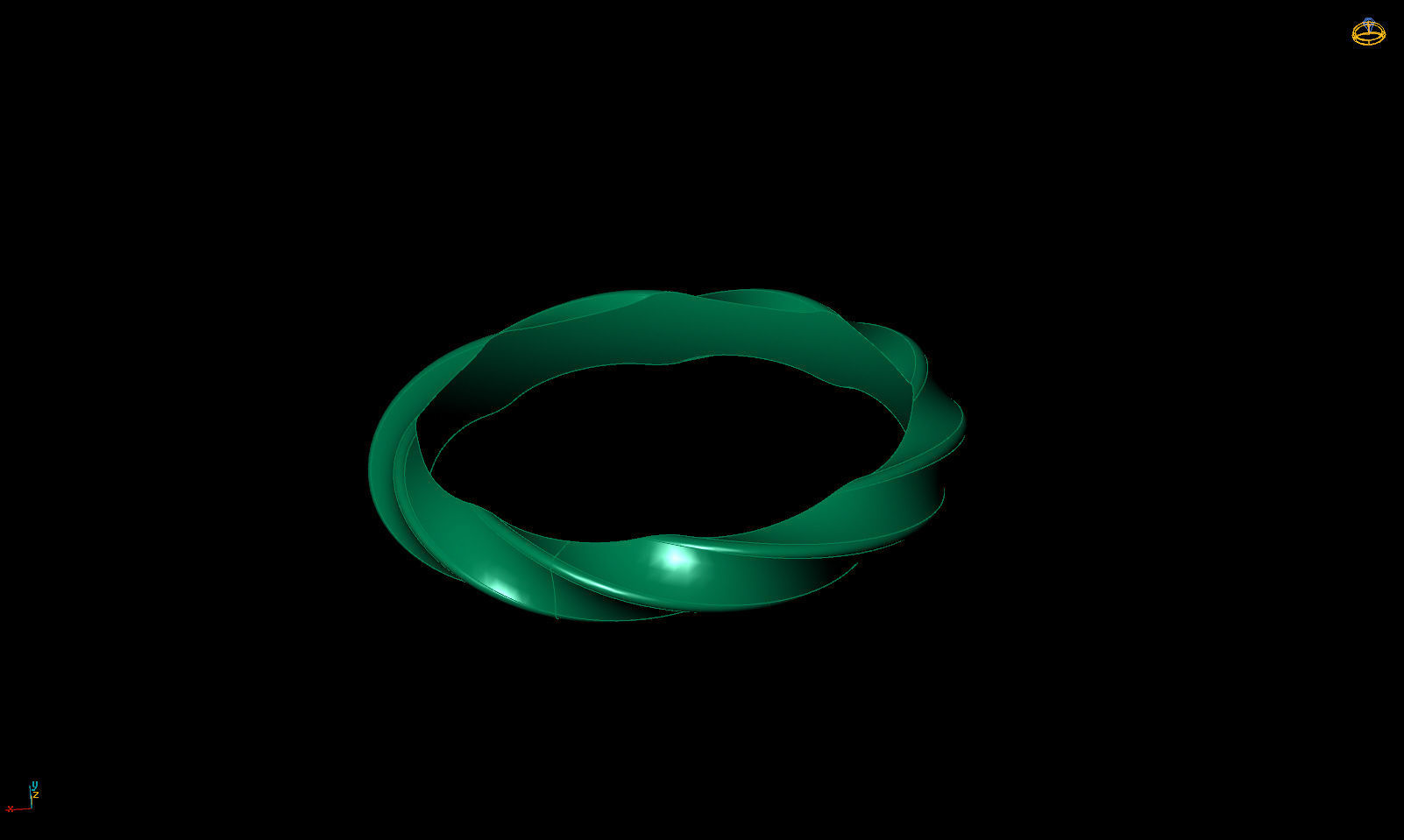 Band ring spiralle 3D print model_3