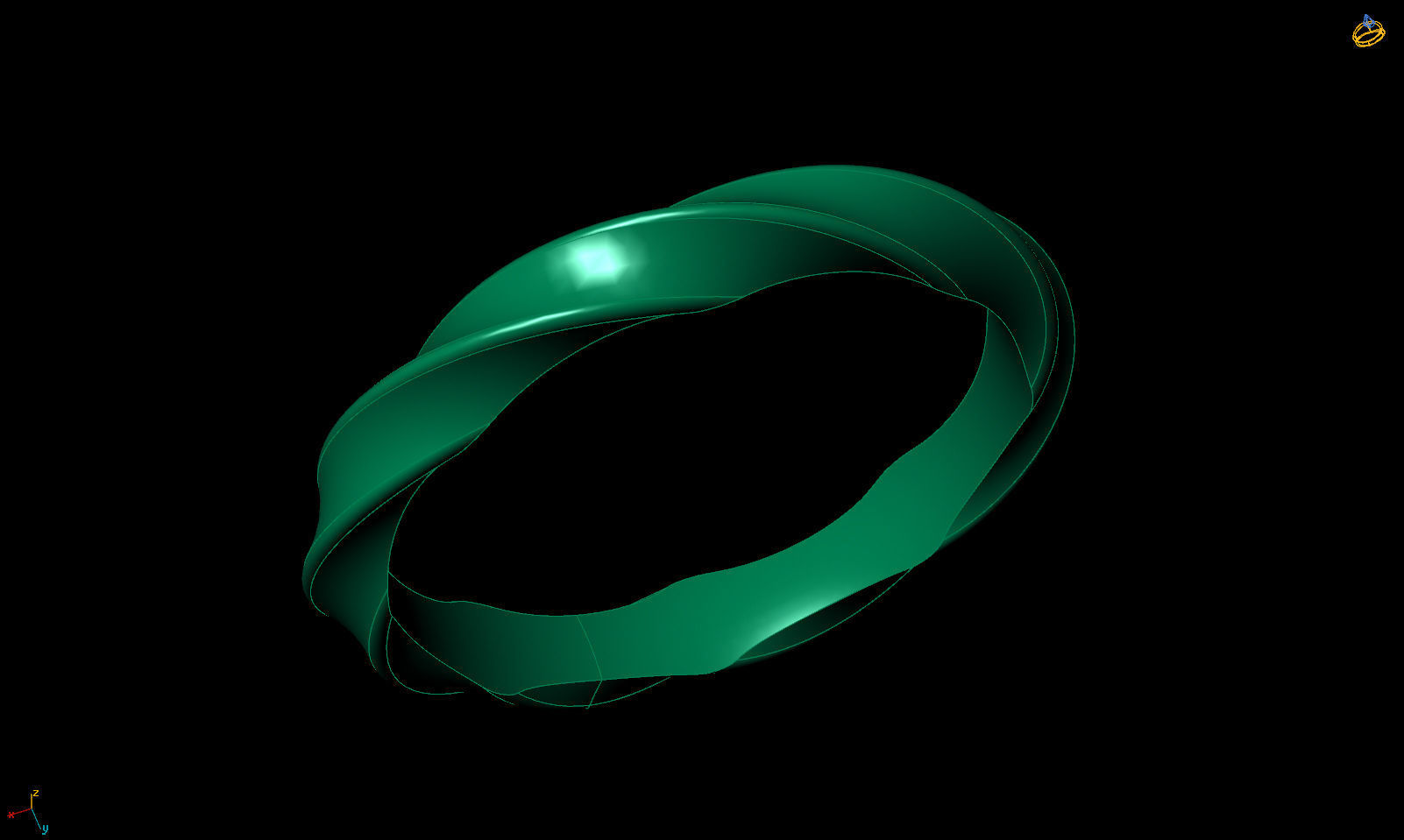 Band ring spiralle 3D print model_2