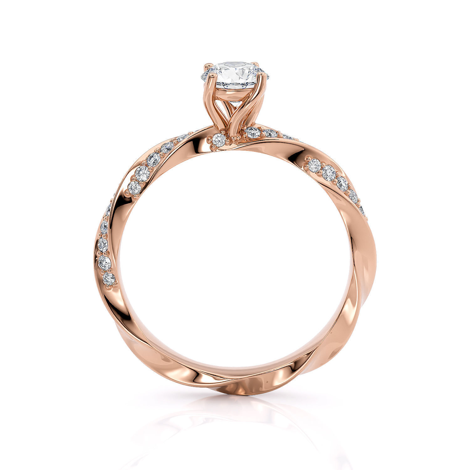Engagement ring spiralle 05 centr with site stone 3D print model_13