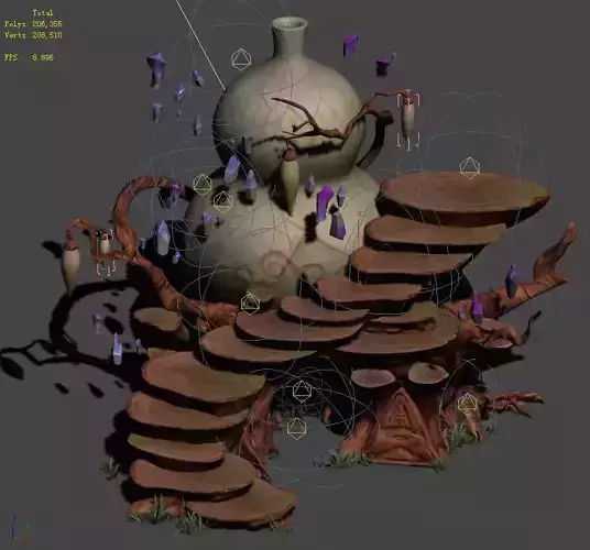 Cartoon sky city - treasure gourd mountain 02