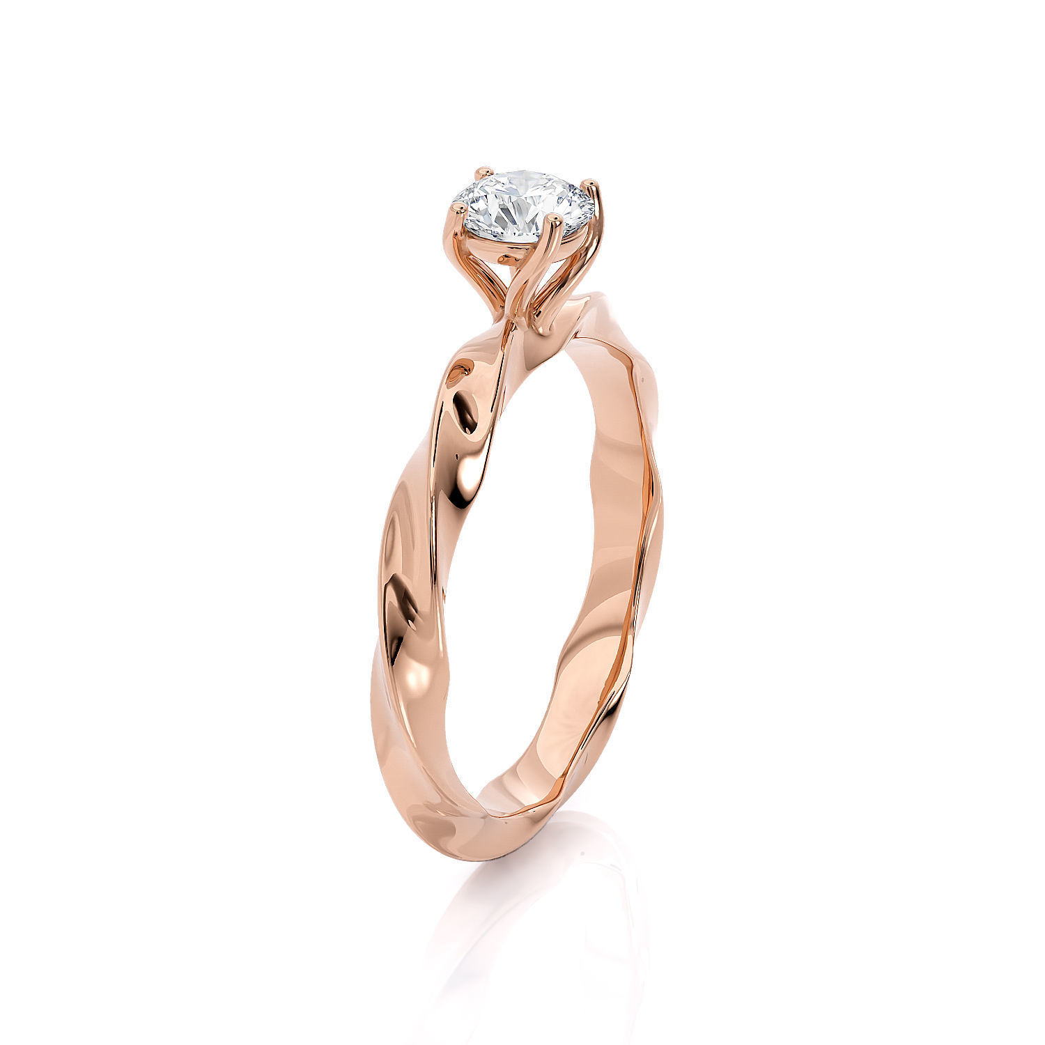 Engagement ring spiralle 05 centr 3D print model_10