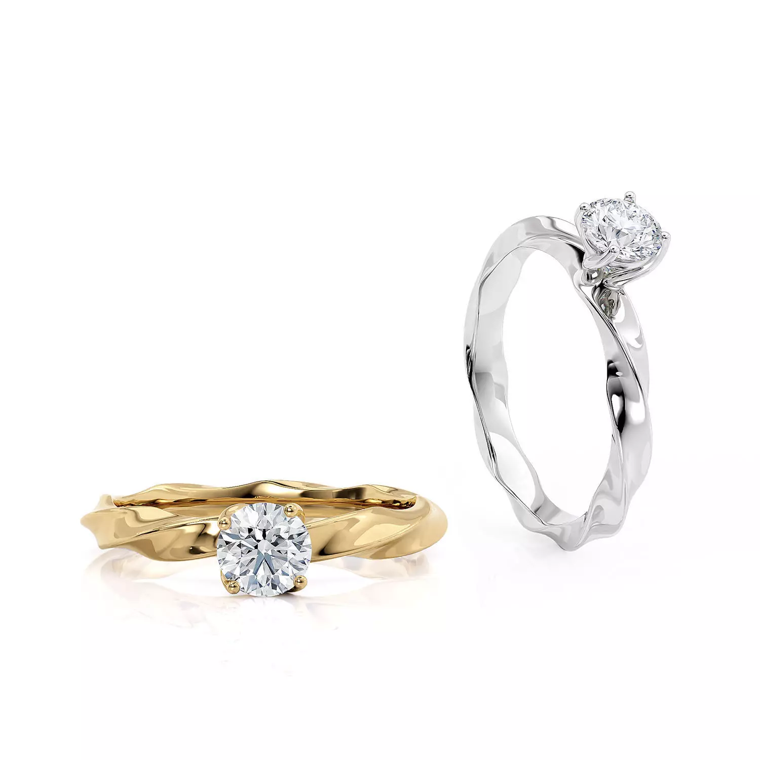 Engagement ring spiralle 05 centr 3D print model_0