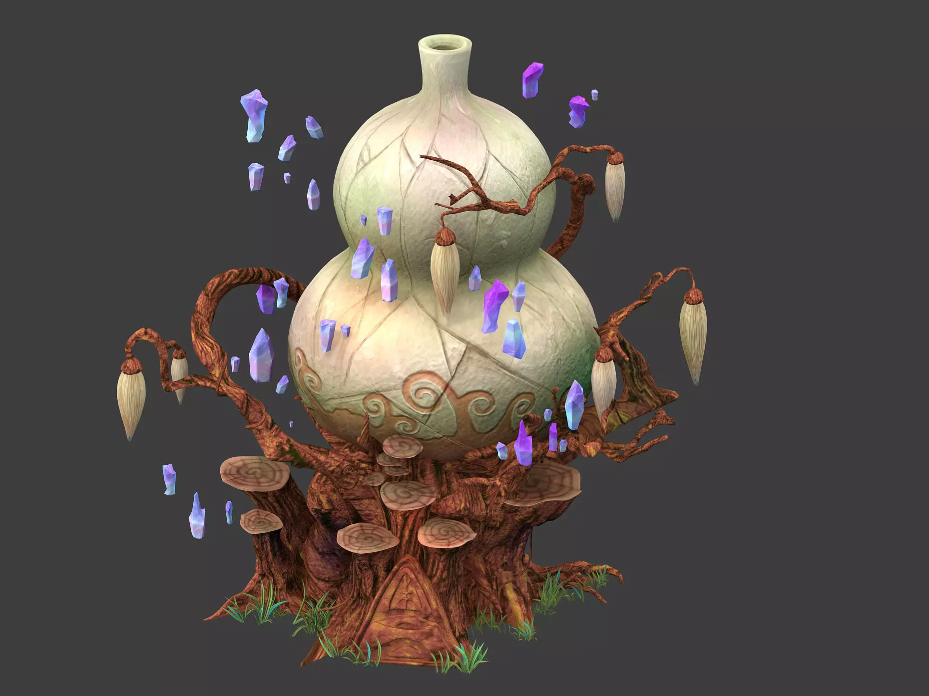 Cartoon sky city - treasure gourd mountain 01 3D model_0