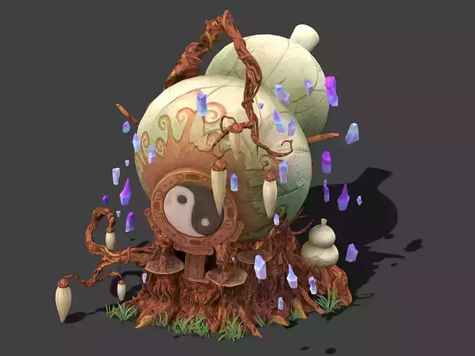 Cartoon sky city - treasure gourd mountain 03