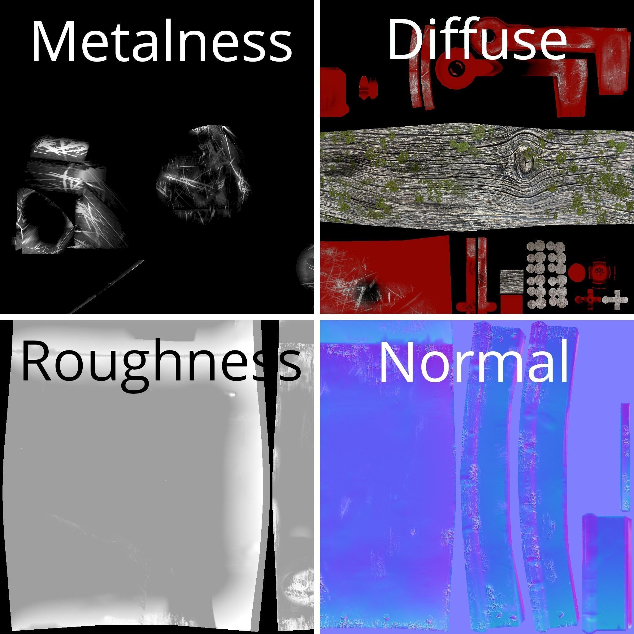 Old red Mailbox Lowpoly Low-poly 3D model_17