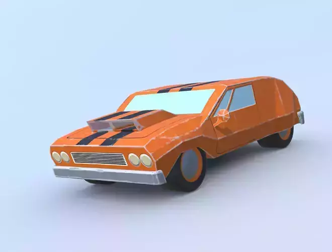 Muscle Car - Stylized Race Car Pack Low-poly 3D model