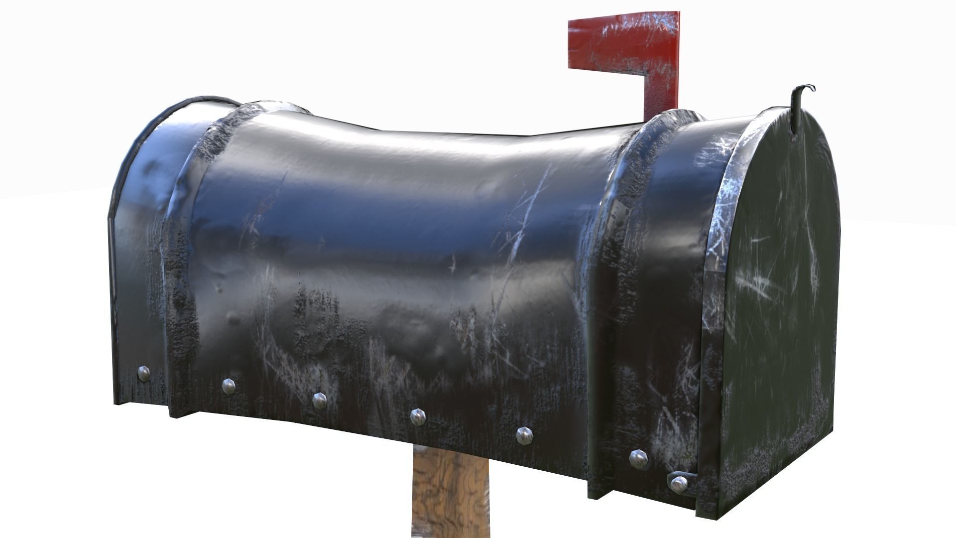 Old black Mailbox Lowpoly Low-poly 3D model_6