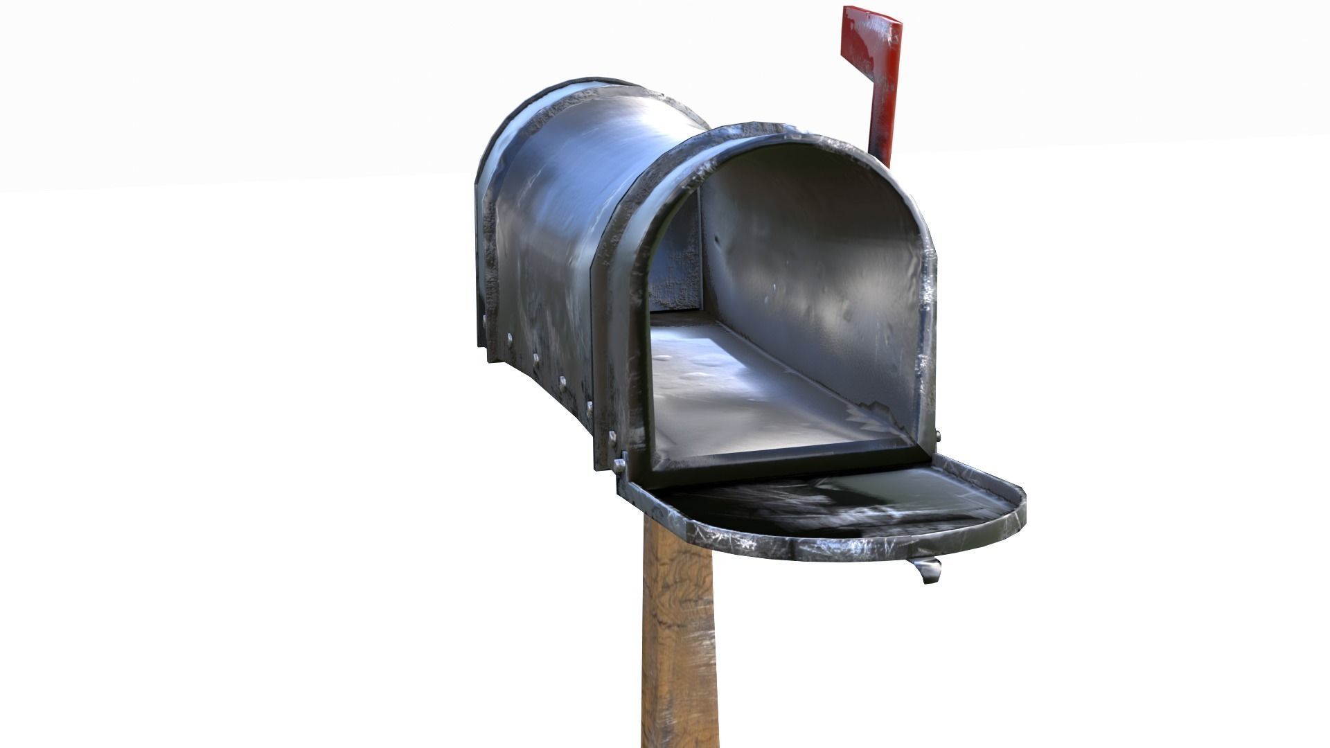 Old black Mailbox Lowpoly Low-poly 3D model_8