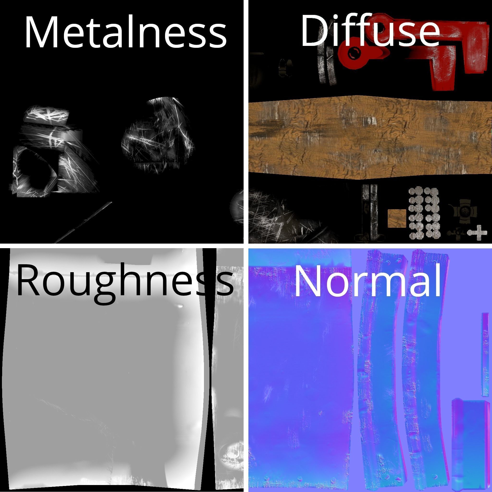 Old black Mailbox Lowpoly Low-poly 3D model_17