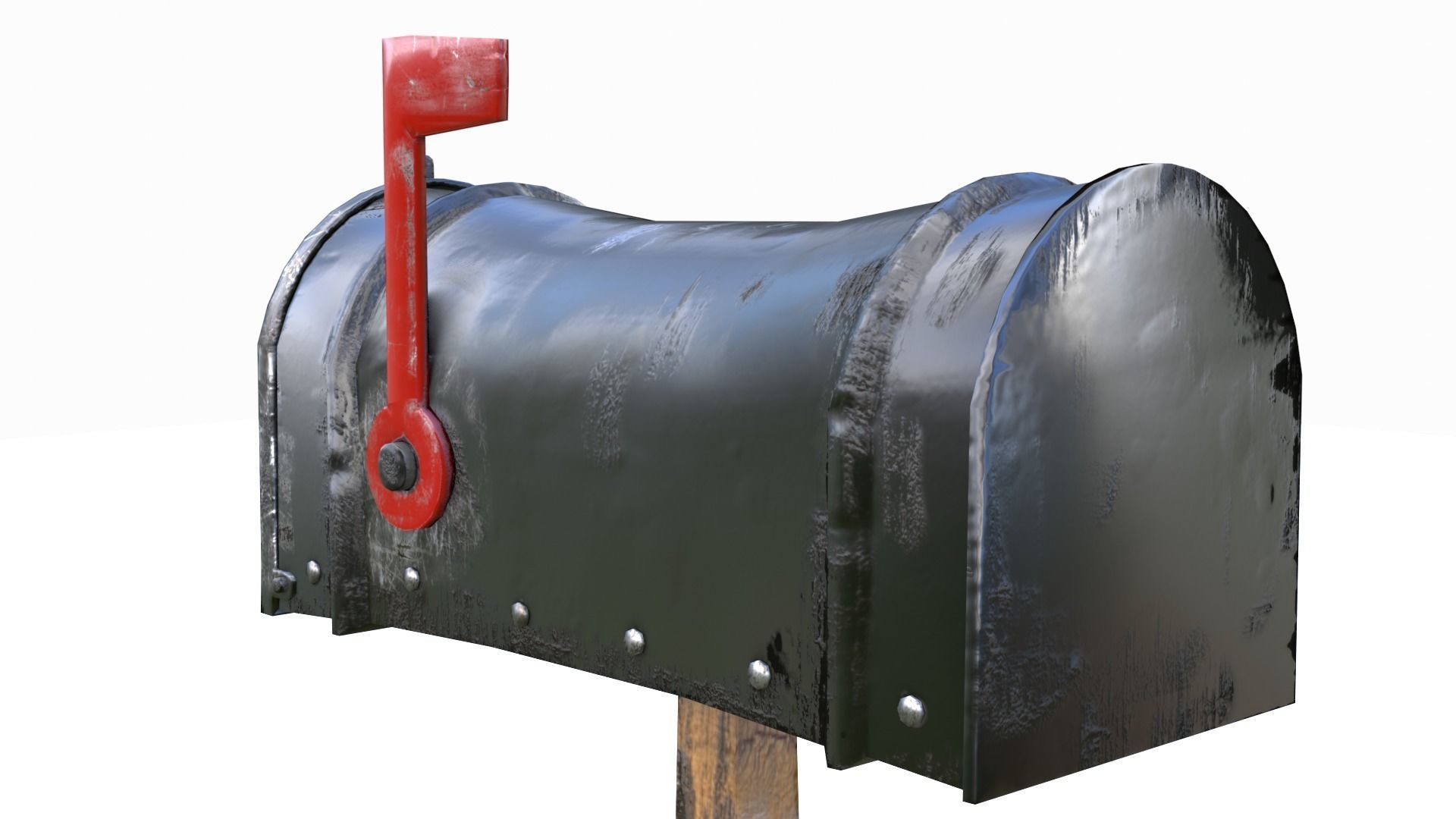 Old black Mailbox Lowpoly Low-poly 3D model_2