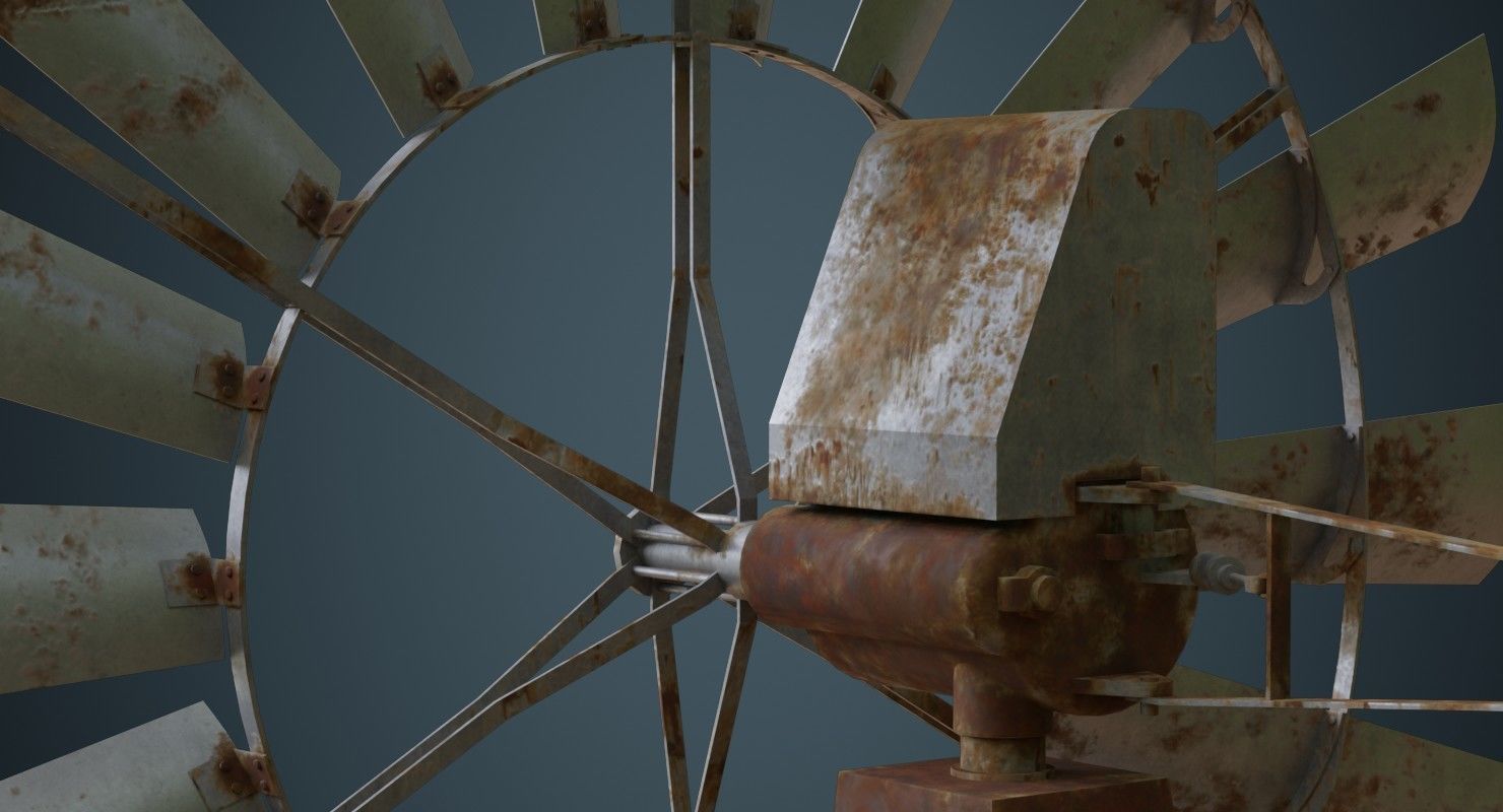 Windmill 1B Low-poly 3D model_8