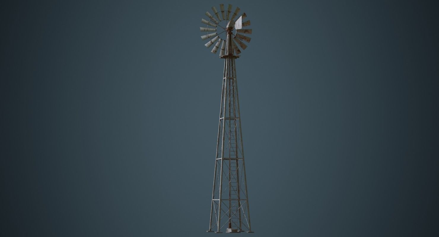 Windmill 1B Low-poly 3D model_3