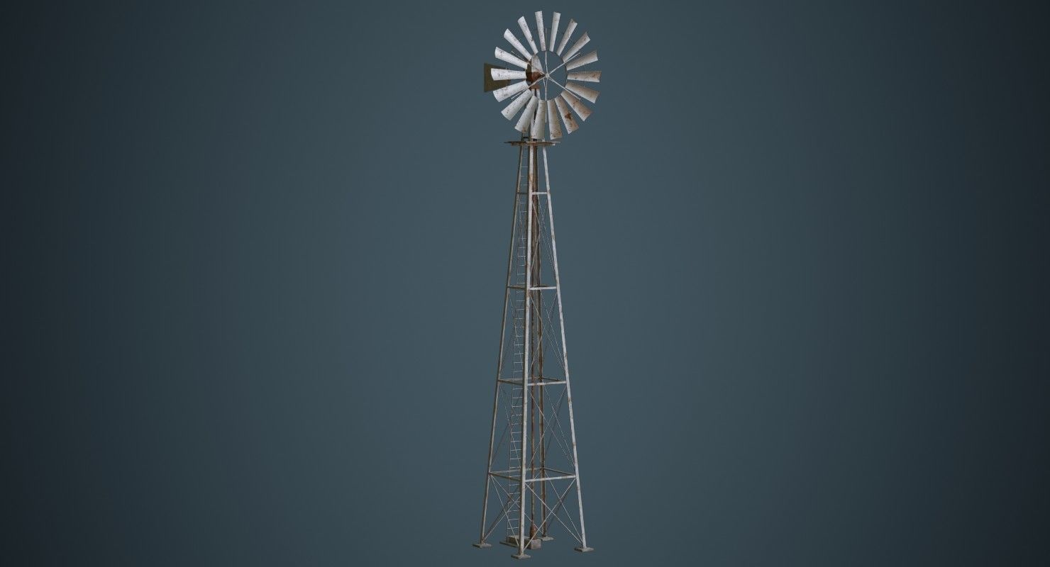 Windmill 1B Low-poly 3D model_1
