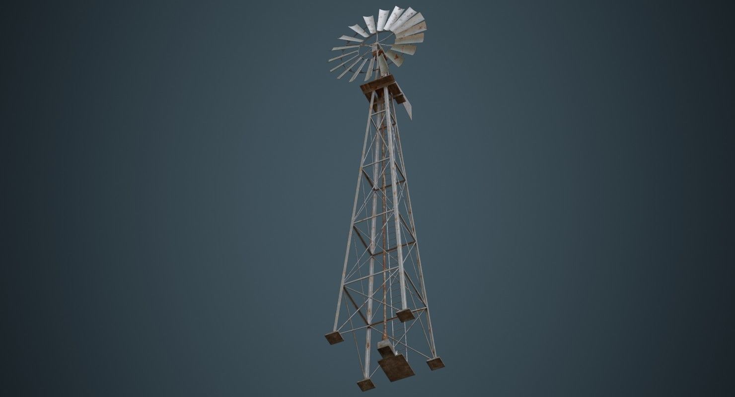 Windmill 1B Low-poly 3D model_4