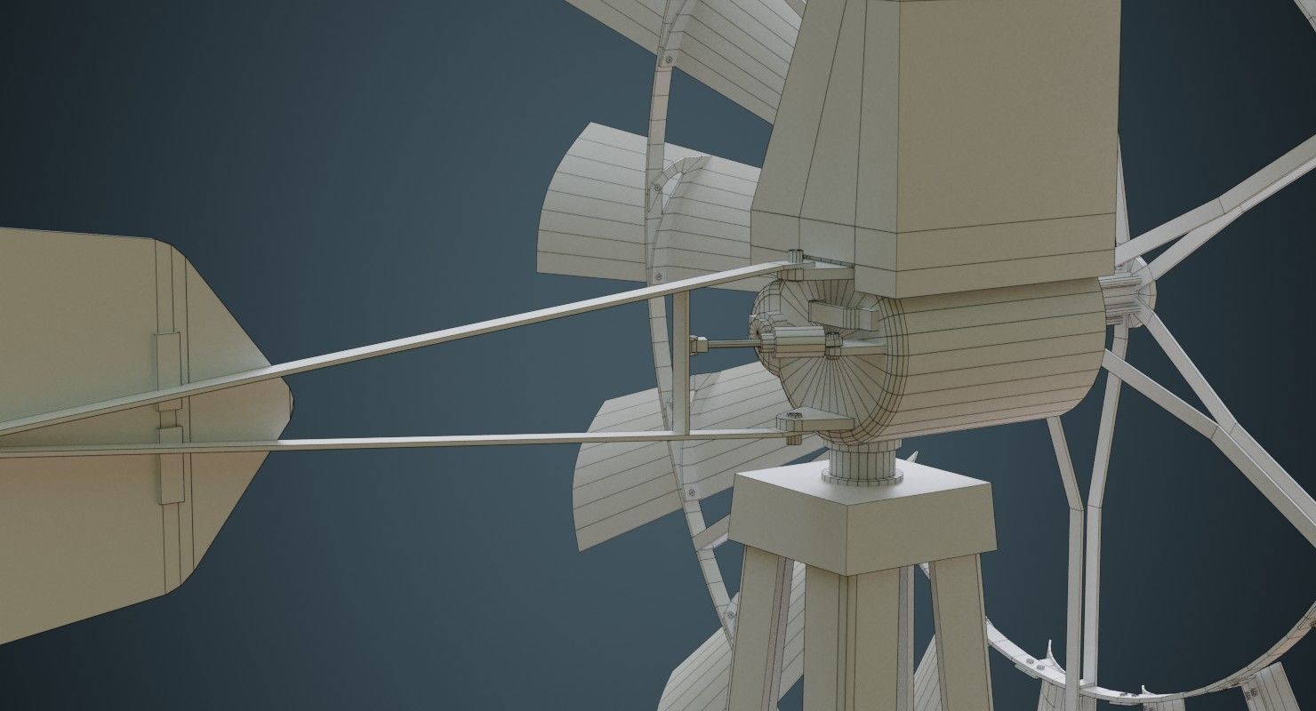Windmill 1B Low-poly 3D model_12