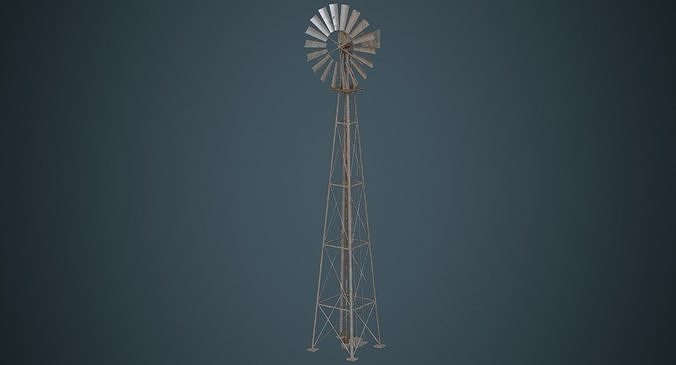 Windmill 1B Low-poly 3D model