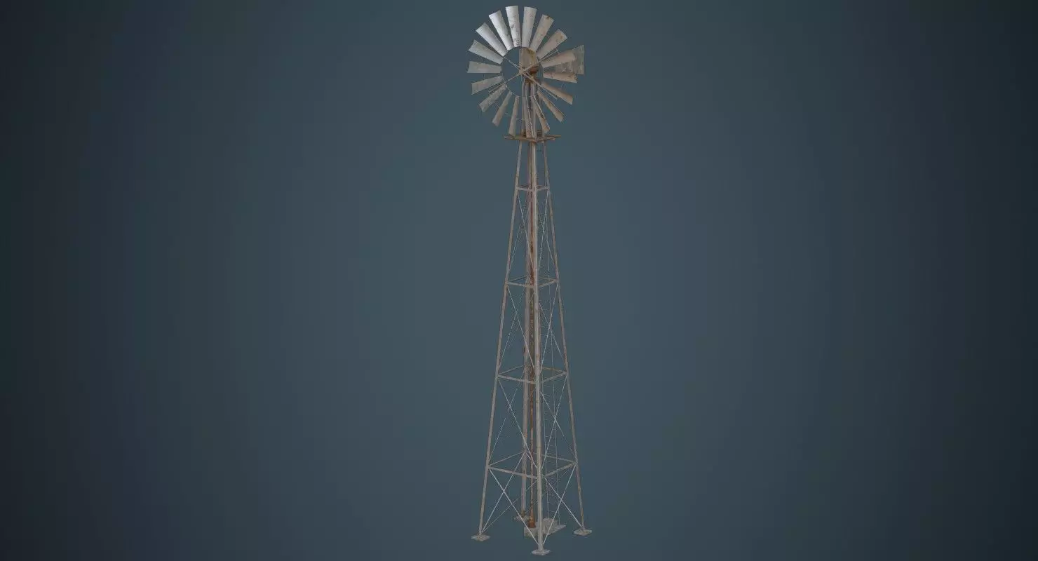 Windmill 1B Low-poly 3D model_0