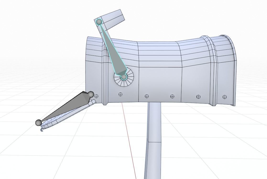 Old silver Mailbox Lowpoly Low-poly 3D model_12