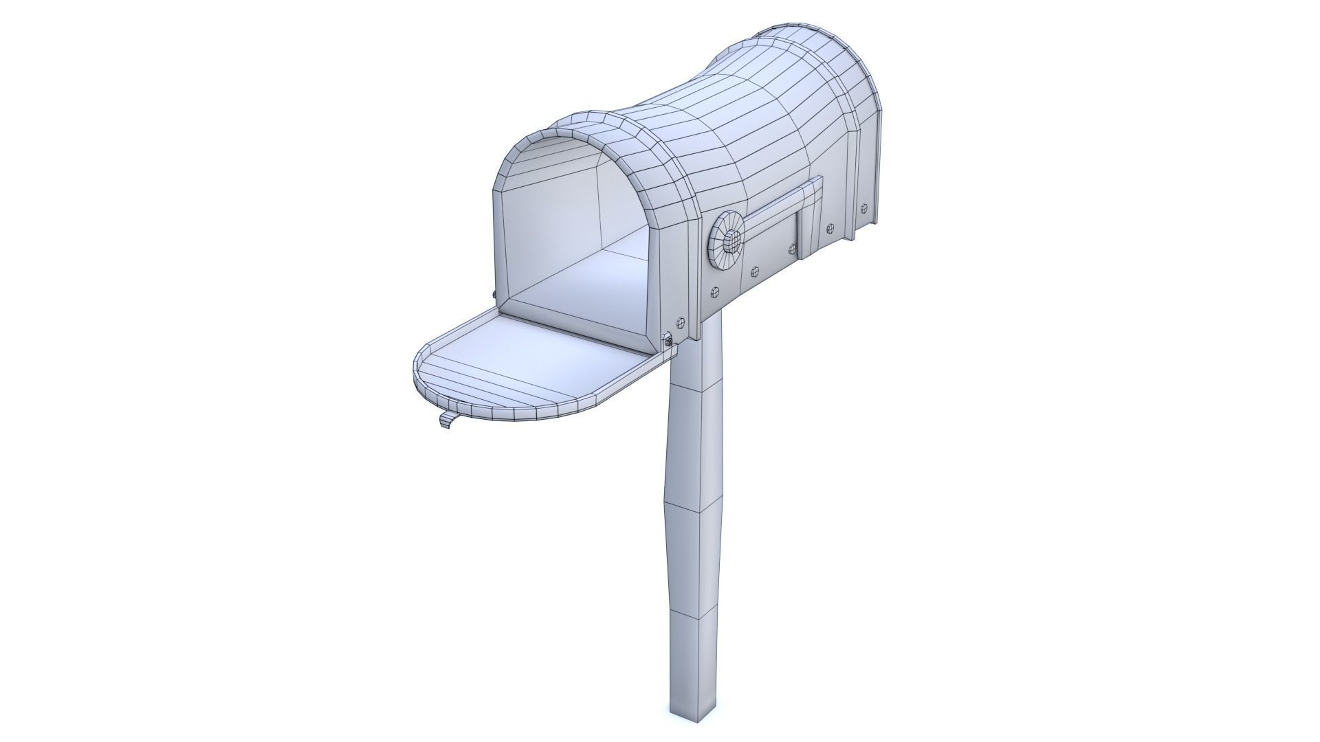 Old silver Mailbox Lowpoly Low-poly 3D model_13