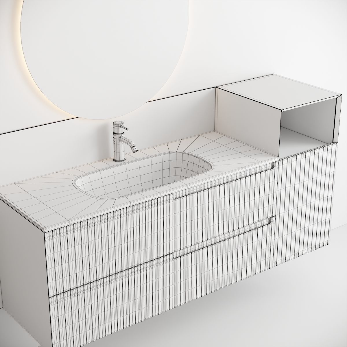 Fiora Synergy Vanity Unit set 1 Low-poly 3D model_4