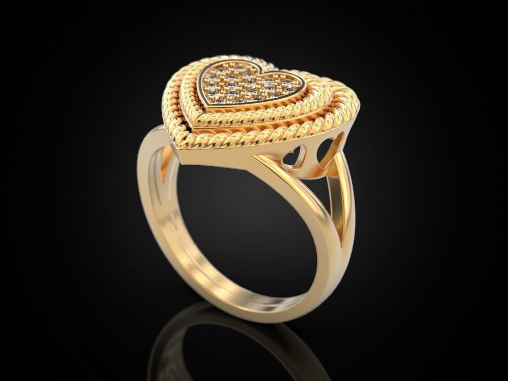 Big Heart Ring 3D print model_4