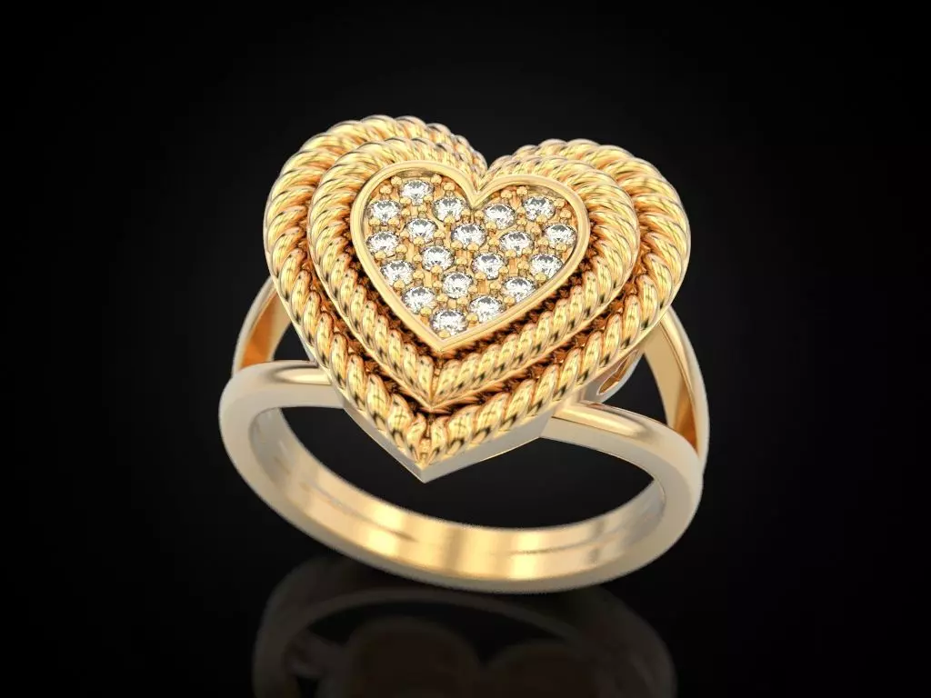 Big Heart Ring 3D print model_0