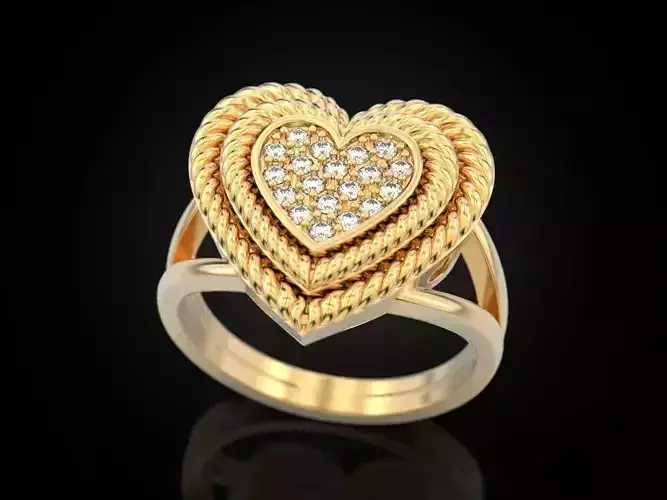 Big Heart Ring 3D print model