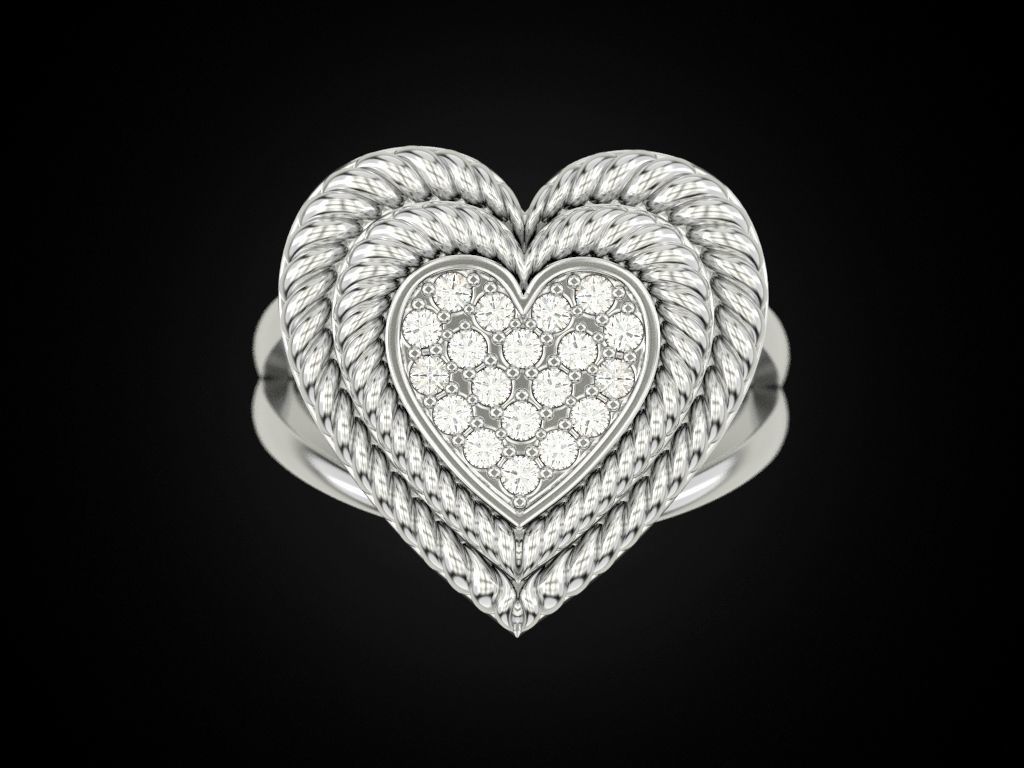 Big Heart Ring 3D print model_11