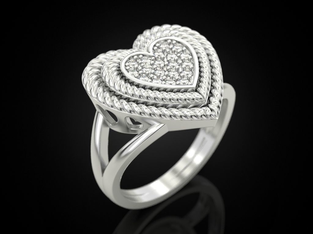 Big Heart Ring 3D print model_5