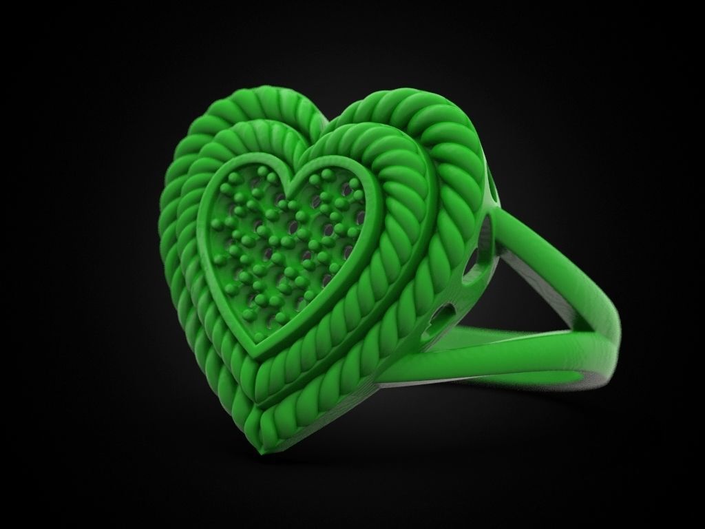 Big Heart Ring 3D print model_7