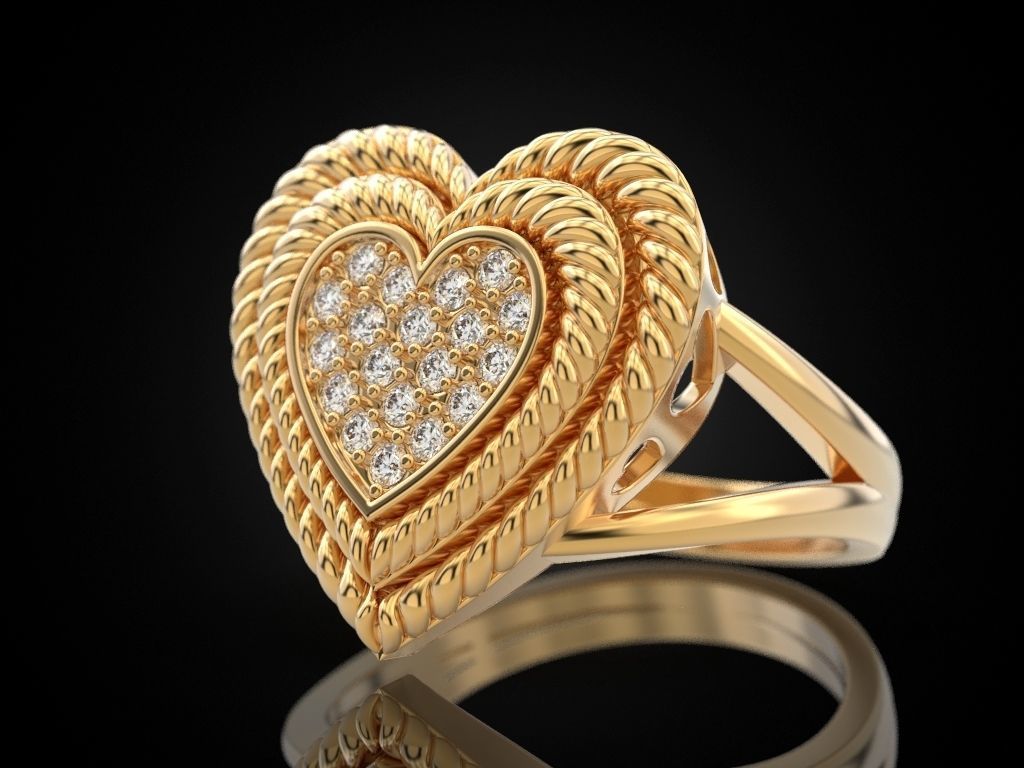 Big Heart Ring 3D print model_1