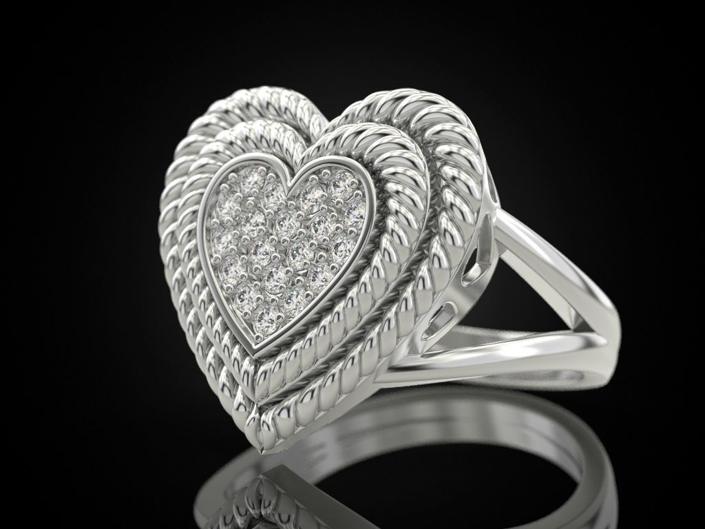 Big Heart Ring 3D print model_9