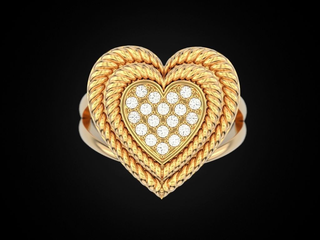 Big Heart Ring 3D print model_2