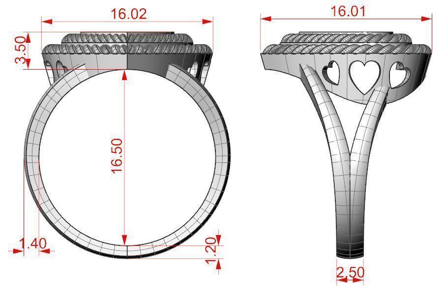Big Heart Ring 3D print model_8