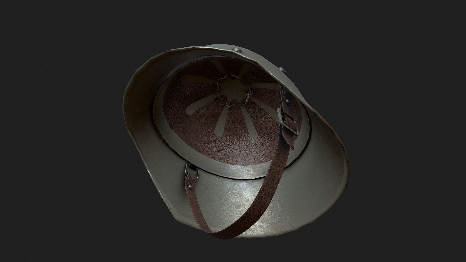 Military Helmet Low-poly 3D model_5