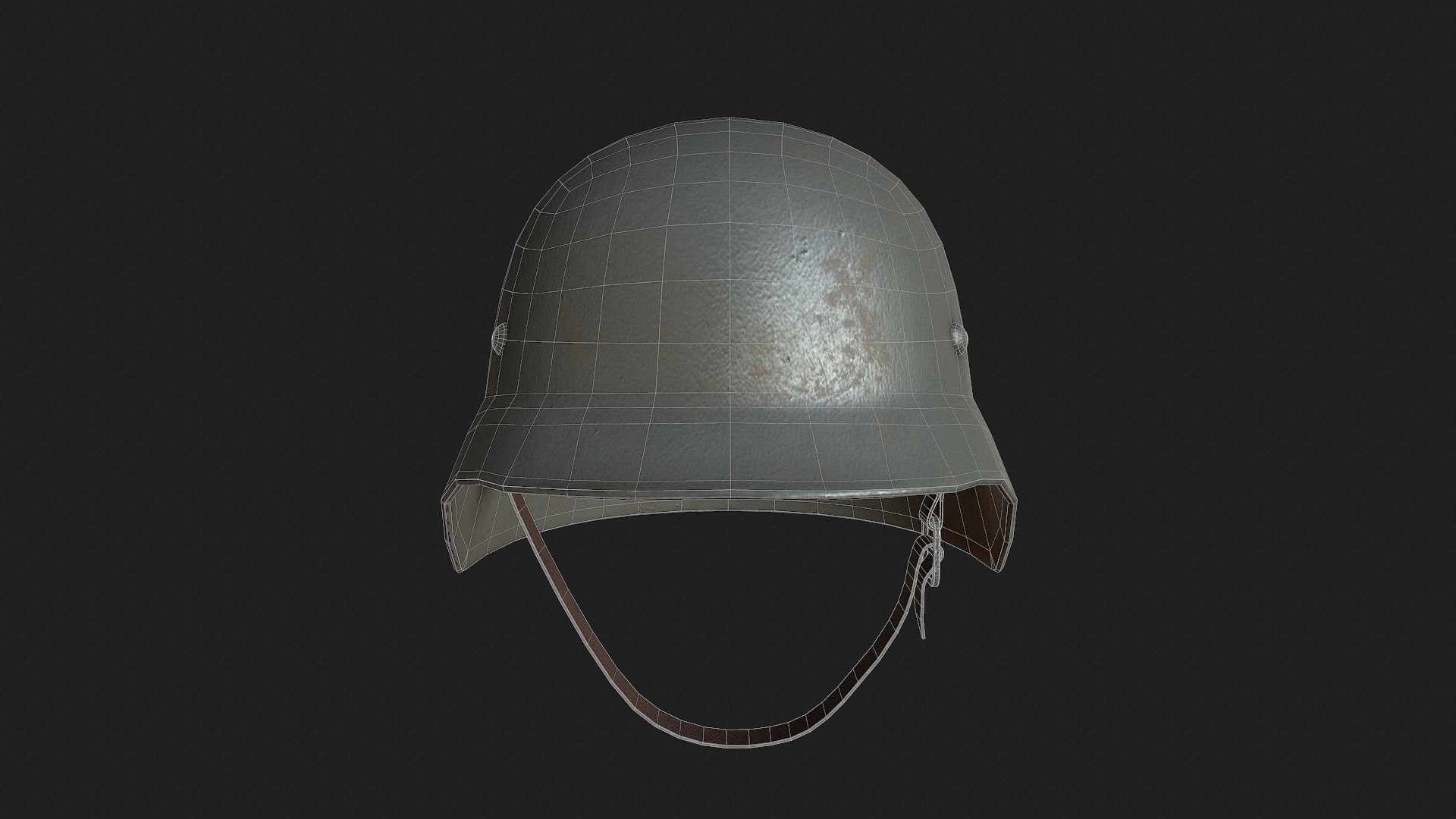 Military Helmet Low-poly 3D model_8