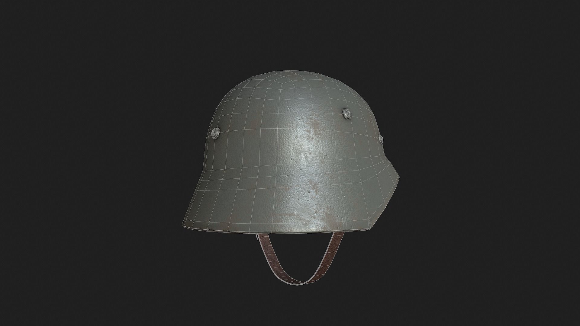 Military Helmet Low-poly 3D model_4