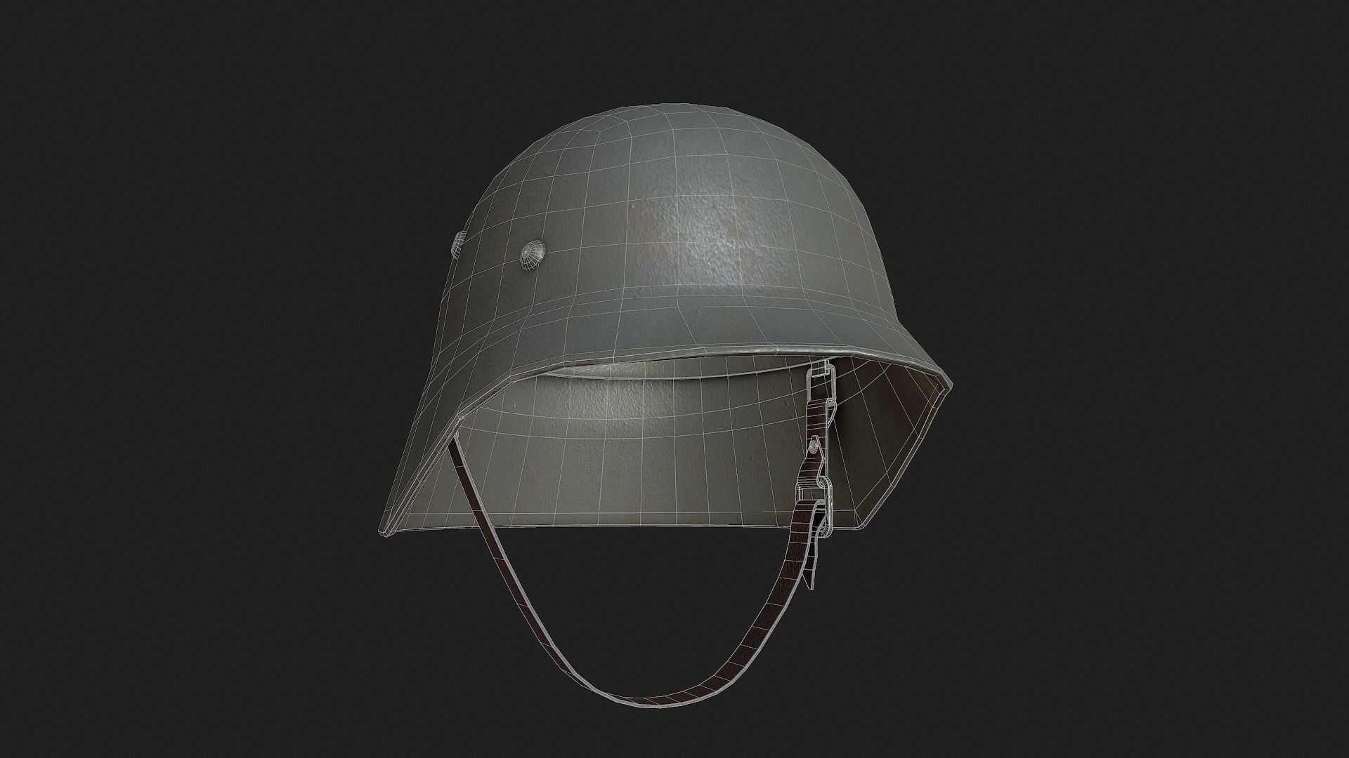 Military Helmet Low-poly 3D model_2