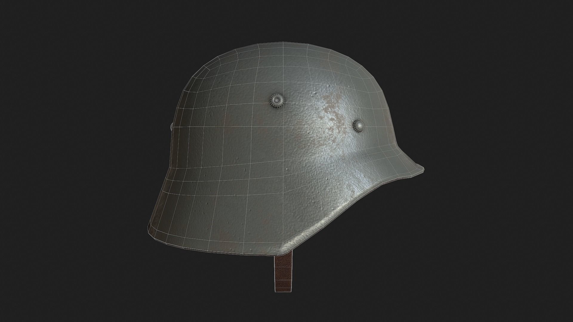Military Helmet Low-poly 3D model_12