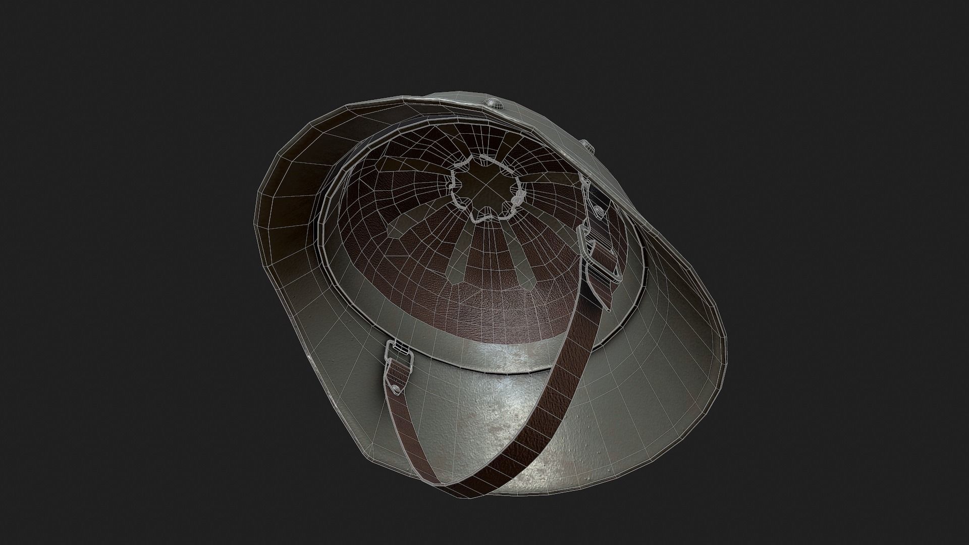 Military Helmet Low-poly 3D model_6