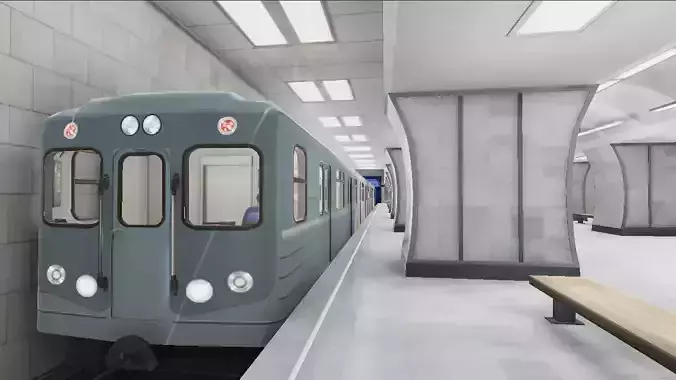 Subway Station 06 Low-poly 3D model