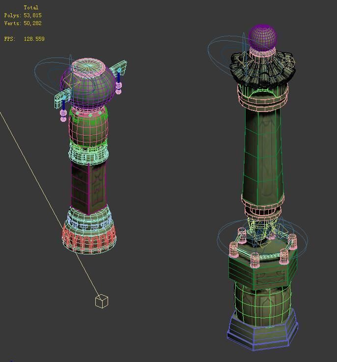 Cartoon sky city - light sound Tianzhu 3D model_2
