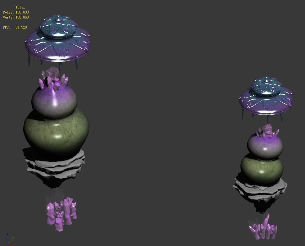 Cartoon Sky City - Fossil God Column 01 3D model_1